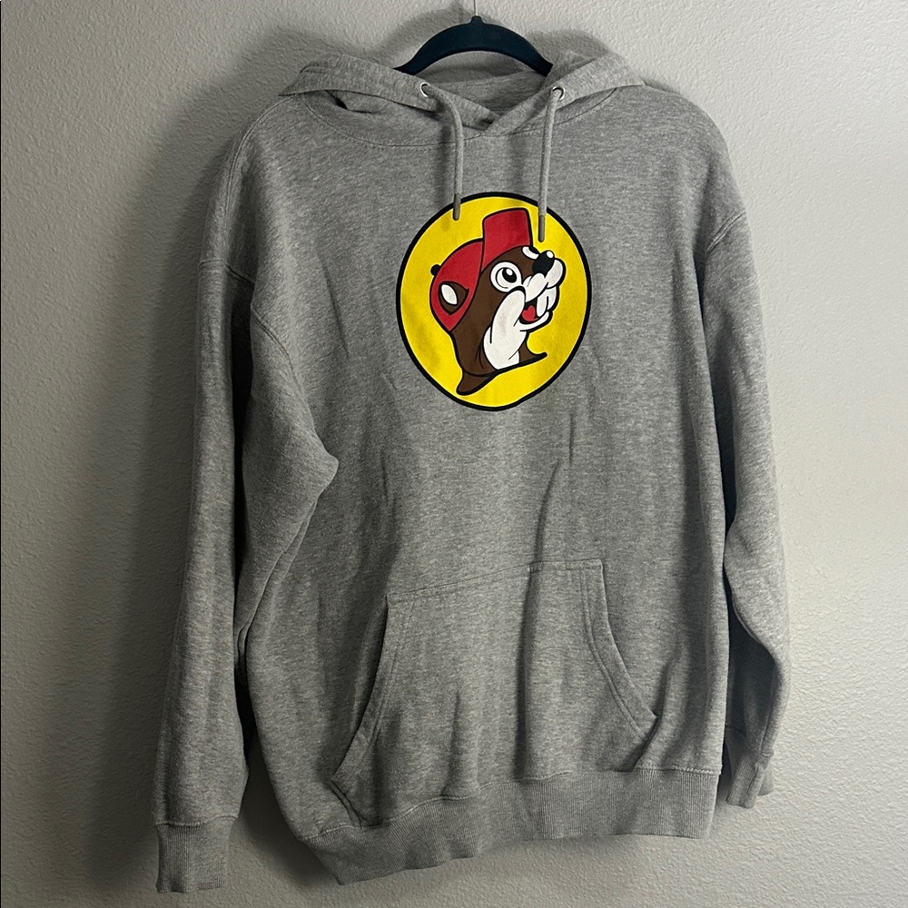 Gray Graphic Hoodie with Bold Design